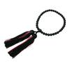 Nakago, Founded In 1885, Kyoto-style Prayer Beads, Onyx, Plain, with Co-Structure, Comes with Prayer Bead Bag (Suitable for Women of All Sects)