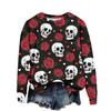 Women's Casual Long Sleeve Halloween Print Neck Sweatshirt