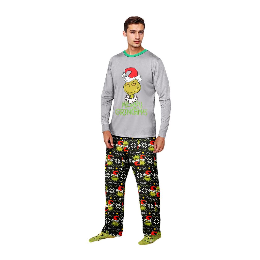 Parent-child Christmas Print Home Suit Long-sleeved Top And Pants