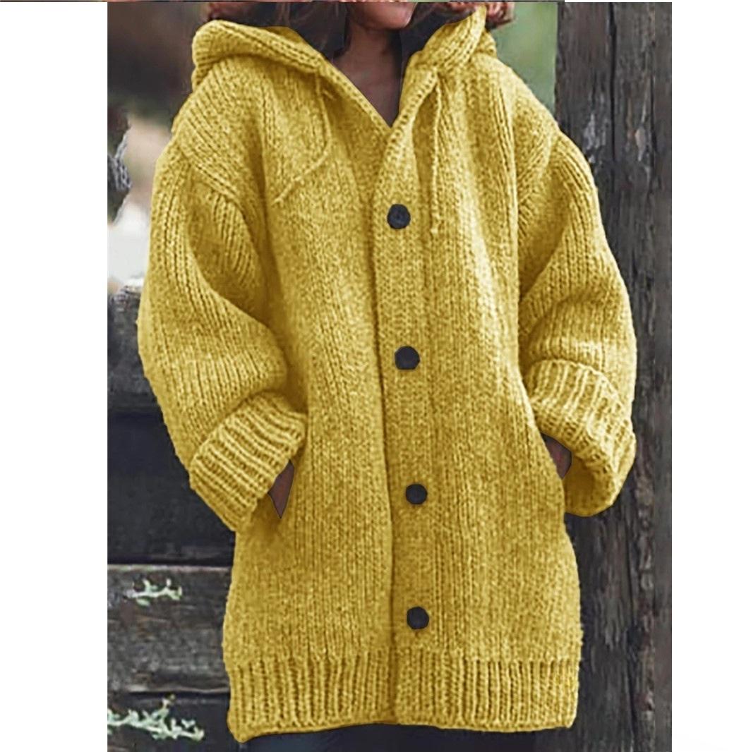 

Кардиган-свитер средней и длинной длины, куртка с капюшоном L жёлтый