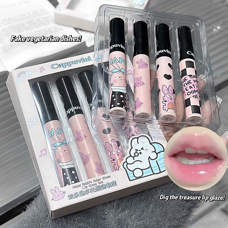 

Cappuvini Happy Rabbit Water Gloss Lip Glaze Set(01+02+03+04)