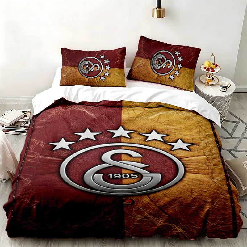 Galatasaray 3pc Set Perfect for Bedroom Use Comfortable Bedding Set Includes a Duvet Cover and Two Pillowcases Ideal Birthday or Christmas Gift