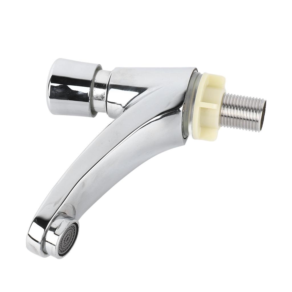 Time Delay Basin Sink Faucet Copper Alloy Push Switch Water Saving Tap for Home Kitchen Bathroom