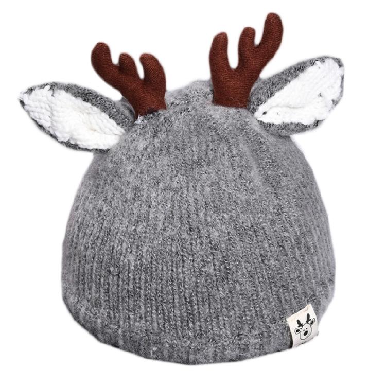 Trendy Woolen Hat Children Antlers Knitted Hat Christmas Hat Winter Halloween