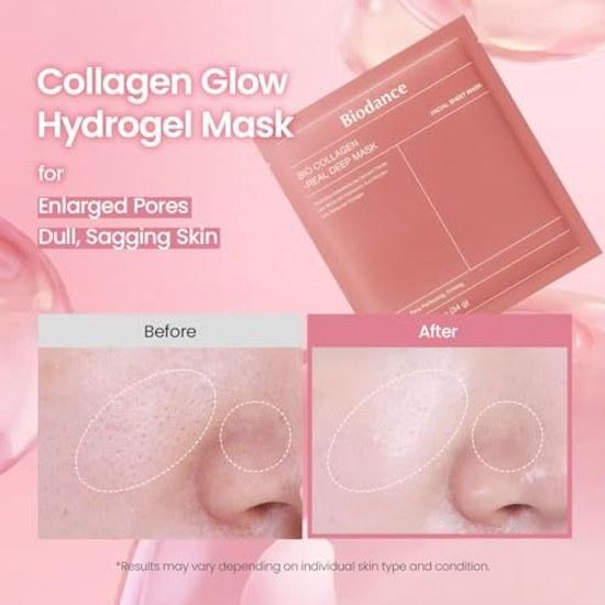 Bio Dance Collagen Real Deep Mask (16 sheets) Hydrogel High Moisture Firming Radiance Pore Care Non-greasy Dry Sensitive Skin Korean Cosmetics