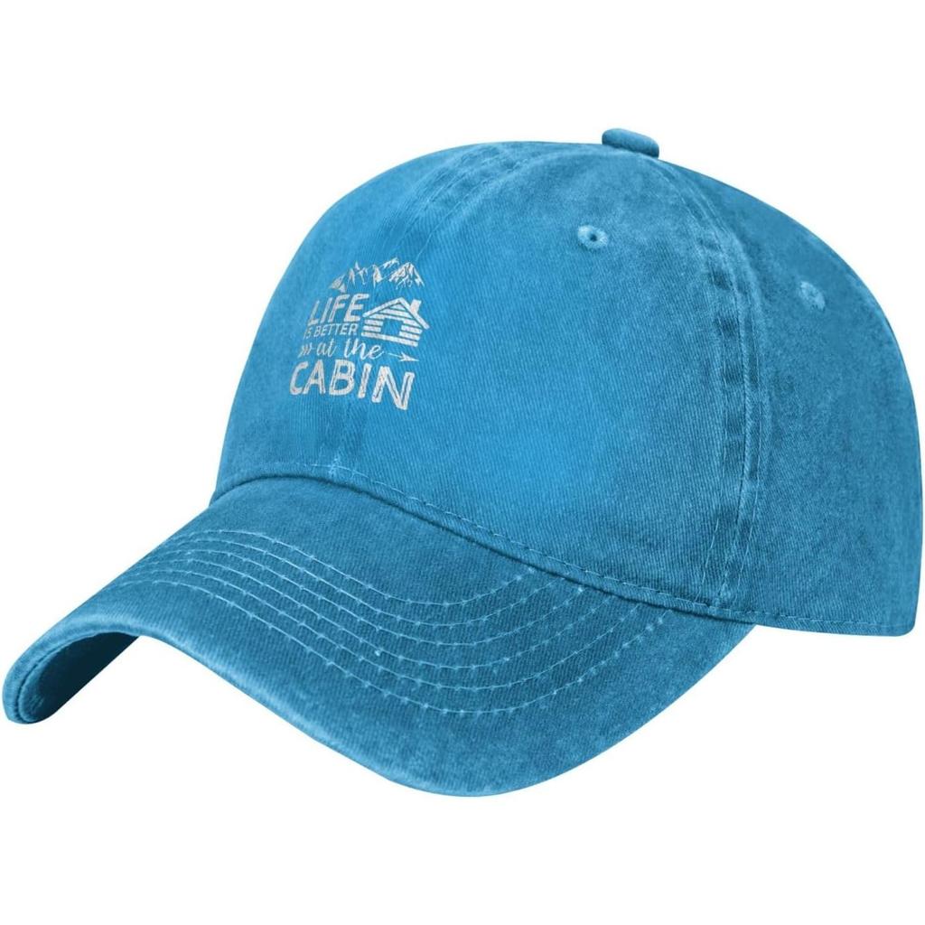 Cabin Life Baseball Cap Washed Cotton Graphic Dad Hat Adjustable Outdoor Sun Protection