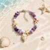 Ocean Charm Female Irregular Crushed Stone Starfish Conch Adjustable Bracelet Silver Color Summer Jewelry For Women