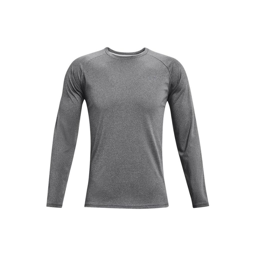 Under Armour Solid Color Training Round Neck Long Sleeve Raglan T-Shirt Men Tops Gray 1327970-001