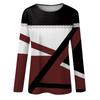 Women's Fashionable Casual Long Sleeved Printed Round Neck T-shirt Top