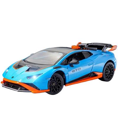 1/24 Lamborghini Huracan STO Supercar slitinový model auta se zvukem a světlem, dětské hračky, sběratelské předměty, dárek k narozeninám