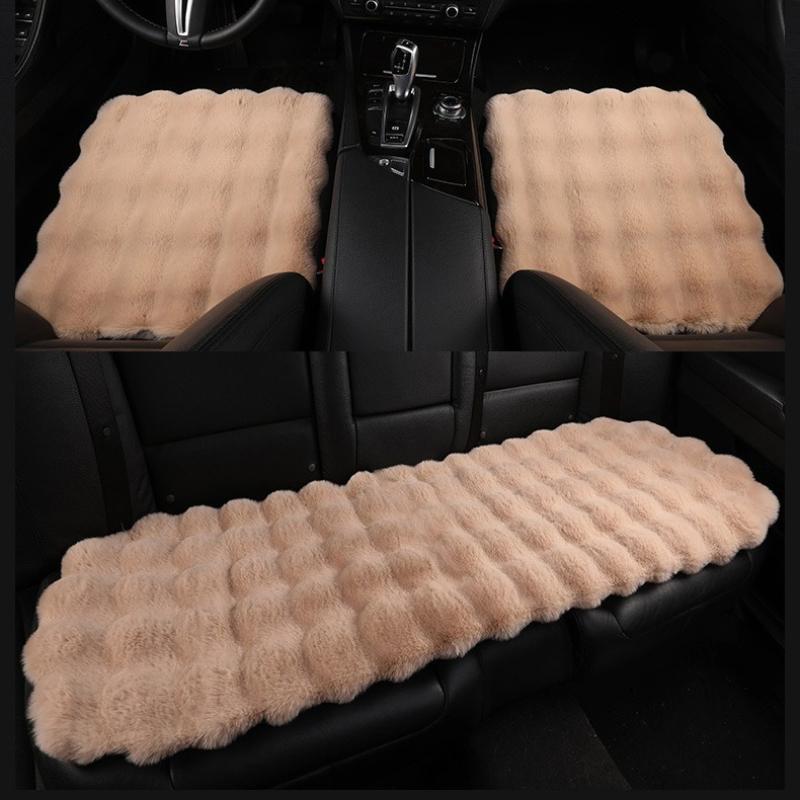 Automotive Interior Seat Pad Winter Car Plush Seat Cushion Bubble Velvet Imitation Fur Auto Cushion Children'S Warm Seat Cushion