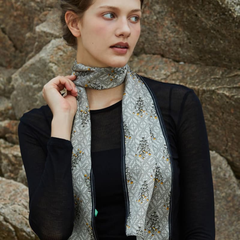 ANA MAISON Familiar Old Thing Long Petit Silk Scarf [PML-1431]