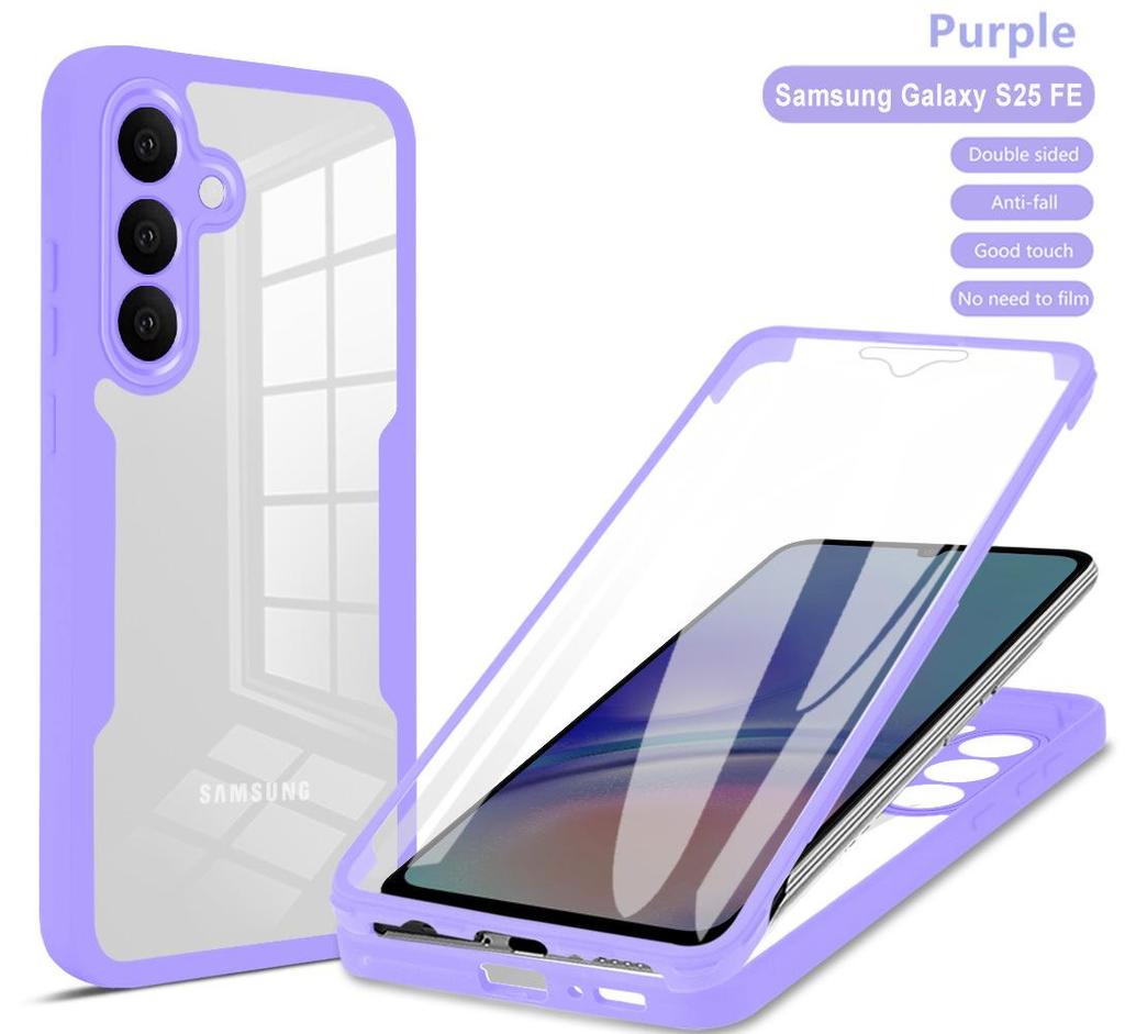 Samsung S25FE Qicai 360° Full Coverage Transparent Case & Film | S26 Plus Drop Protection