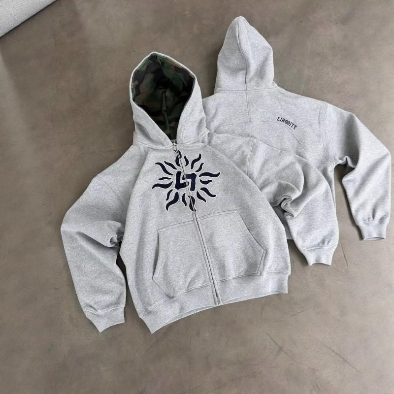 Y2K Herbst Winter Unisex Locker Geschnitten Kapuzenpullover Bedruckt Streetwear Jugendliche