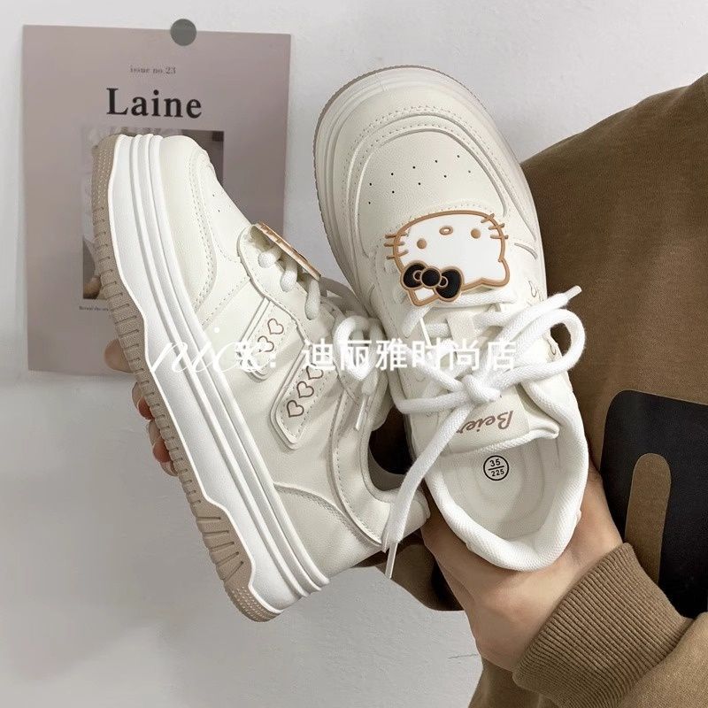 Autumn and winter cute big head white shoes children's shoes platform 2025 new versatile bread shoes sports and leisure board shoes