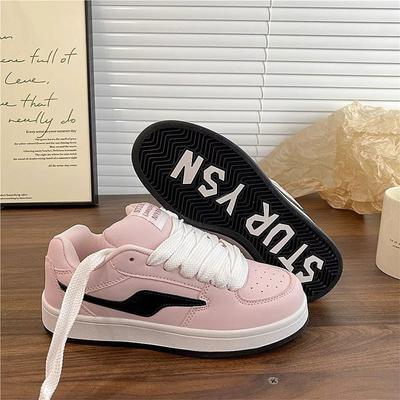 Student Versatile Casual Board Shoes Women Ins Spring New Niche Pink Bread Shoes
