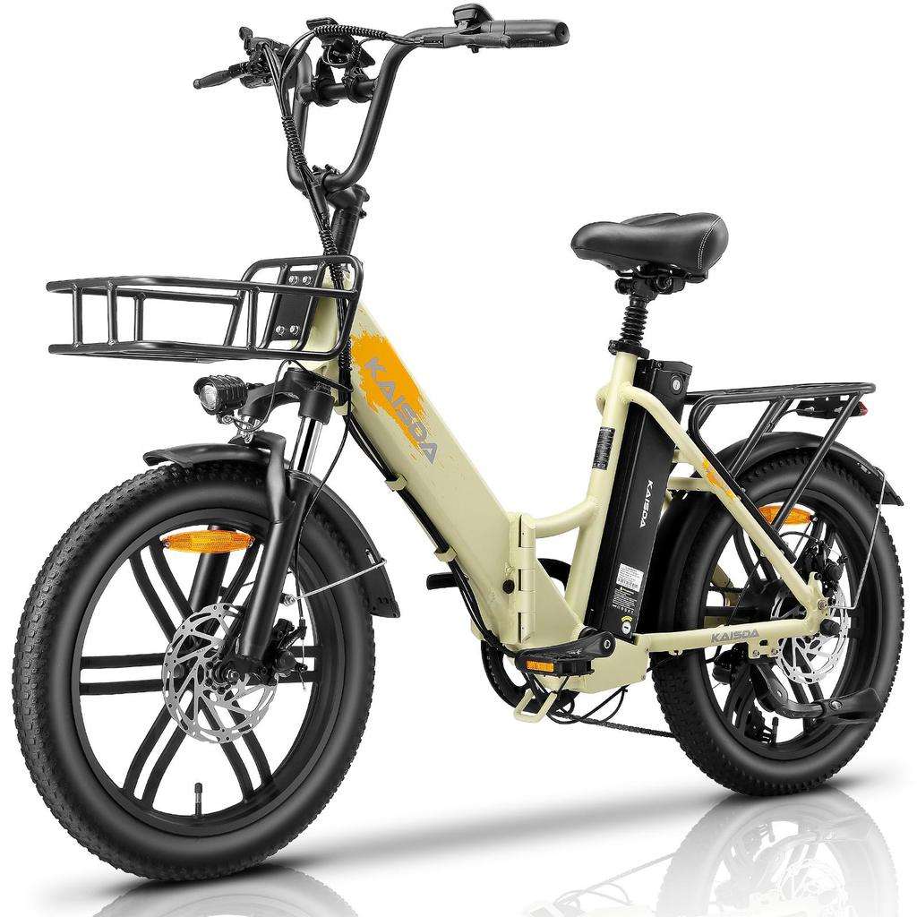 Kaisda K201 Erwachsenen Outdoor Faltbares Elektrofahrrad mit Sitz 36V20.8AH Akku 350W Motor Elektrofahrrad 20 Zoll Offroad-Reifen Urbanes Pendler-E-Bike