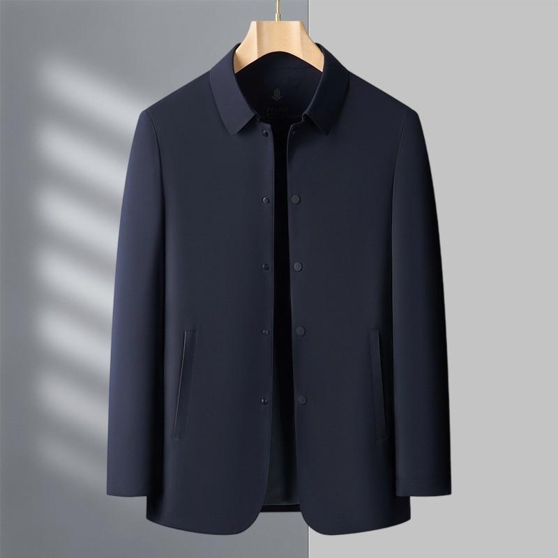 Middle-aged Men's Lapel Jacket Spring and Autumn Business Casual High-end Dad Jacket Versatile