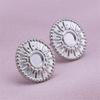 High Quality Piercing Ear Studs Round Fatima Hand Blank Charm Earring Stainless Steel Earrings For Women Men Handmade Materials