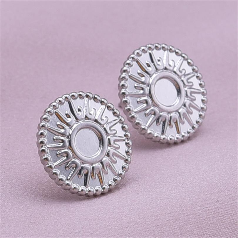High Quality Piercing Ear Studs Round Fatima Hand Blank Charm Earring Stainless Steel Earrings For Women Men Handmade Materials