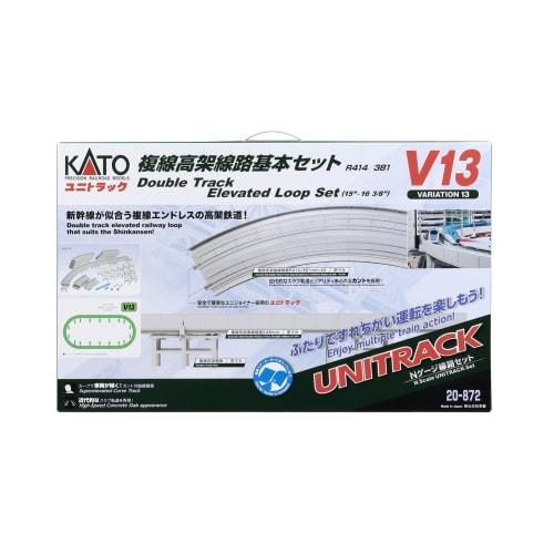 KATO N Gauge V13 Double-Track Elevated Track Basic Set (R414/381) 20-872 Model Railroad Rail Set