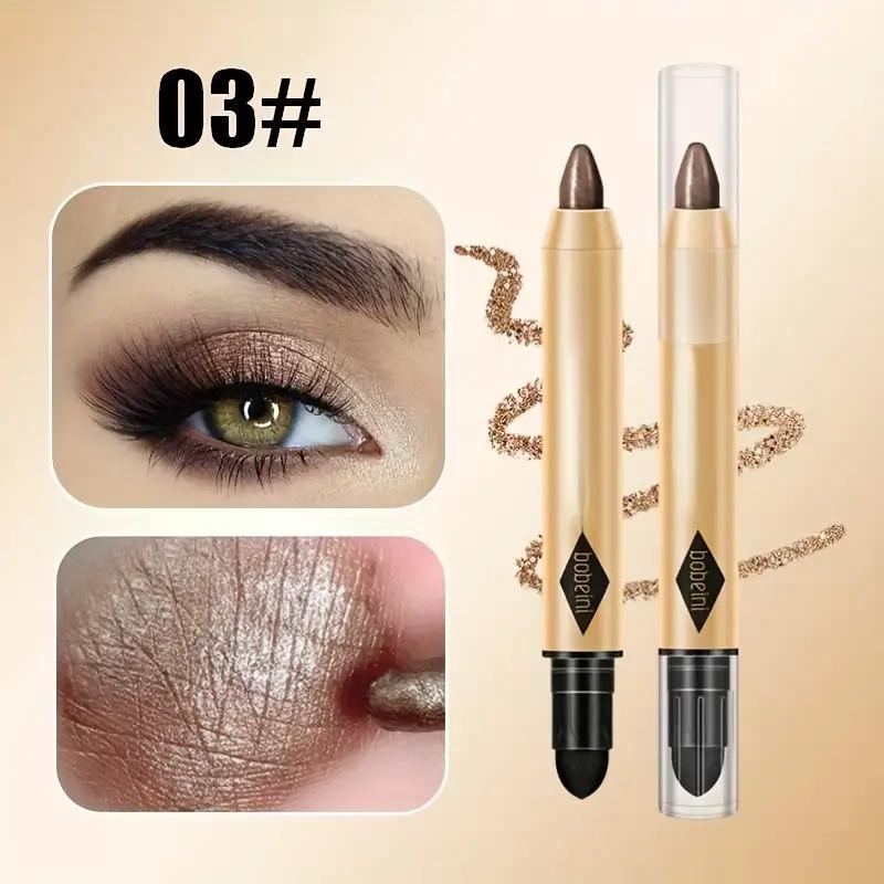 2 In 1 Pearly Eyeshadow Lipstick Stick Pencil Waterproof Glitter Matte Eyeshadow Makeup High Pigmented Eyelid Under Crease Eyeshadow Pen