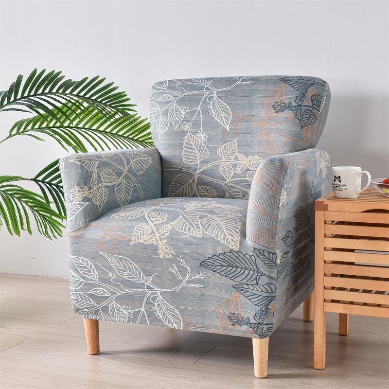 Floral Armchair Cover Nordic Elastic Bar Tub Club Chair Covers for Living Room Stretch Single Sofa Slipcover Home Counter Hotel