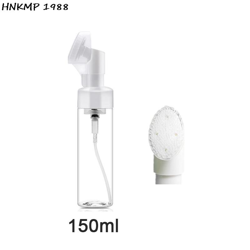 100/150/200ml Empty Froth Foaming Pump Bottle With Silicone Brush Head Plastic Face Cleaning Foam Bottles