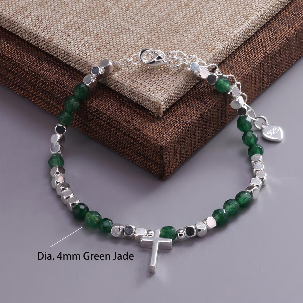 925 Silver Multicolour Bead Bracelet For Women Three Layers Geometry Drip Glaze Versatile Jewelry Dropship