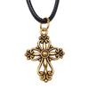 Ankh Cross Pendant Necklace Ancient Egyptian Symbol Gothic Jewelry With 45cm Leather Chain