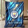 Custom Text Flannel Throw Blanket, Lightweight Cozy Bed Sofa BlanketManchester City