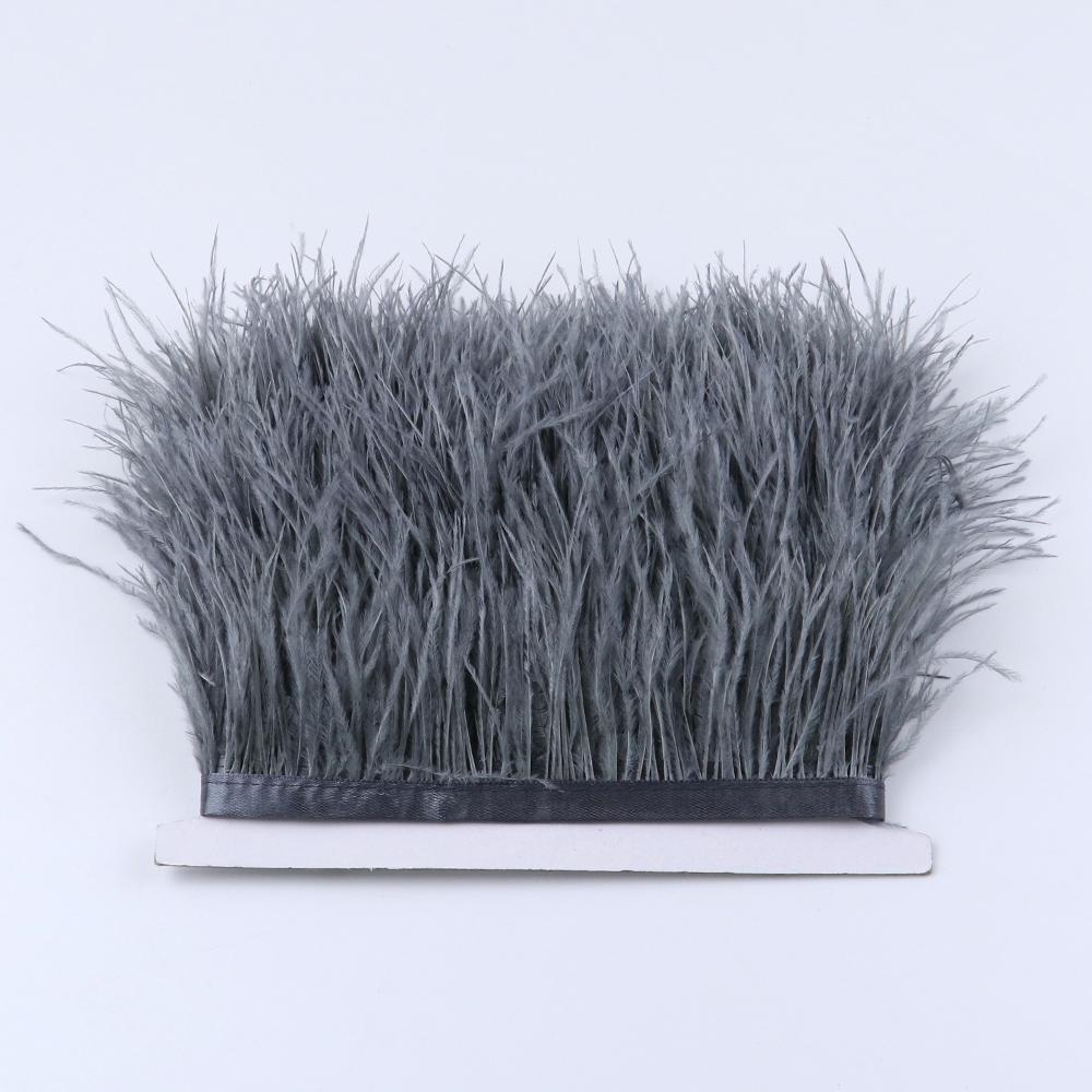 1Meter Colorful Real Ostrich Feather Trims Ribbon 8-10cm White Plumes for Party Dress Clothing Decoration Sewing Feathers Crafts