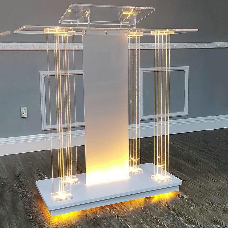 European Crystal Acrylic Lectern with Light for Ceremonies and Speeches