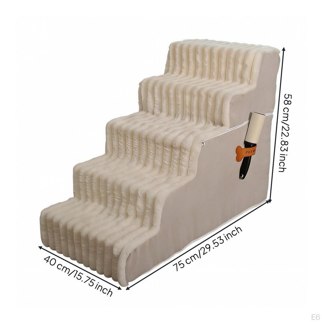 Secure Foam Dog Ramp with Cloth Cover | Textured Step Textures,