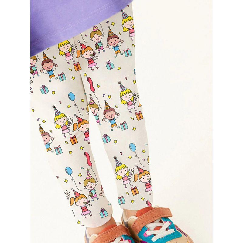 New Children's Clothing Girls' Set Cartoon Cute Purple Children's Short-Sleeved Summer Outfit with Long Pants Two-Piece Set for Toddlers