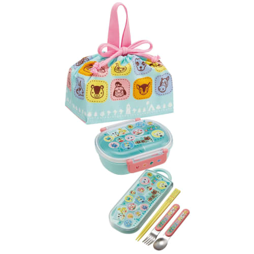 Skater Kids' Lunch Drawstring Bag, Animal Crossing: New Horizons, Made in Japan, KB7-A