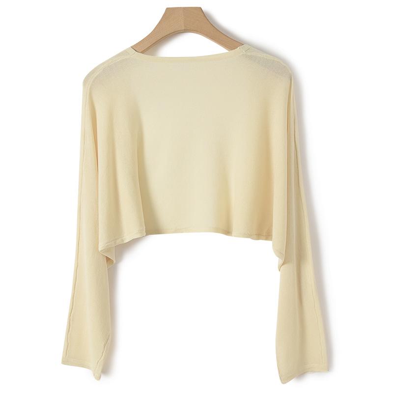 Women's Plus Size Summer Ice Silk White Sun Protection Cardigan