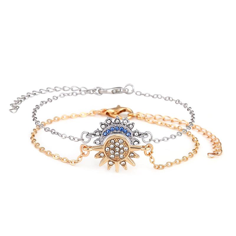 

2Pcs Chain For Men And Women Good Friend Gifts Metal Magnetic Sun Moon Couple Necklace Trend Jewelry