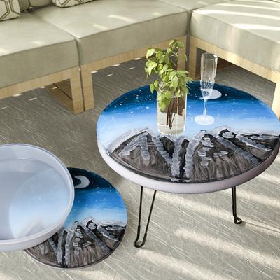 Ocean Big Round Table Silicone Mould DIY Crystal Epoxy Resin Mold Resin Casting Stool Making Mold Home Decorations Craft