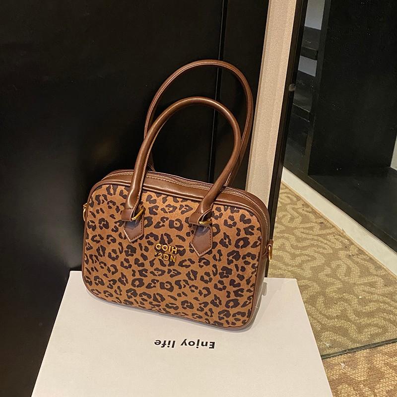 

Женская сумка через плечо с леопардовым принтом, большая вместимость, универсальная, повседневная, портативная, новинка на осень и зиму