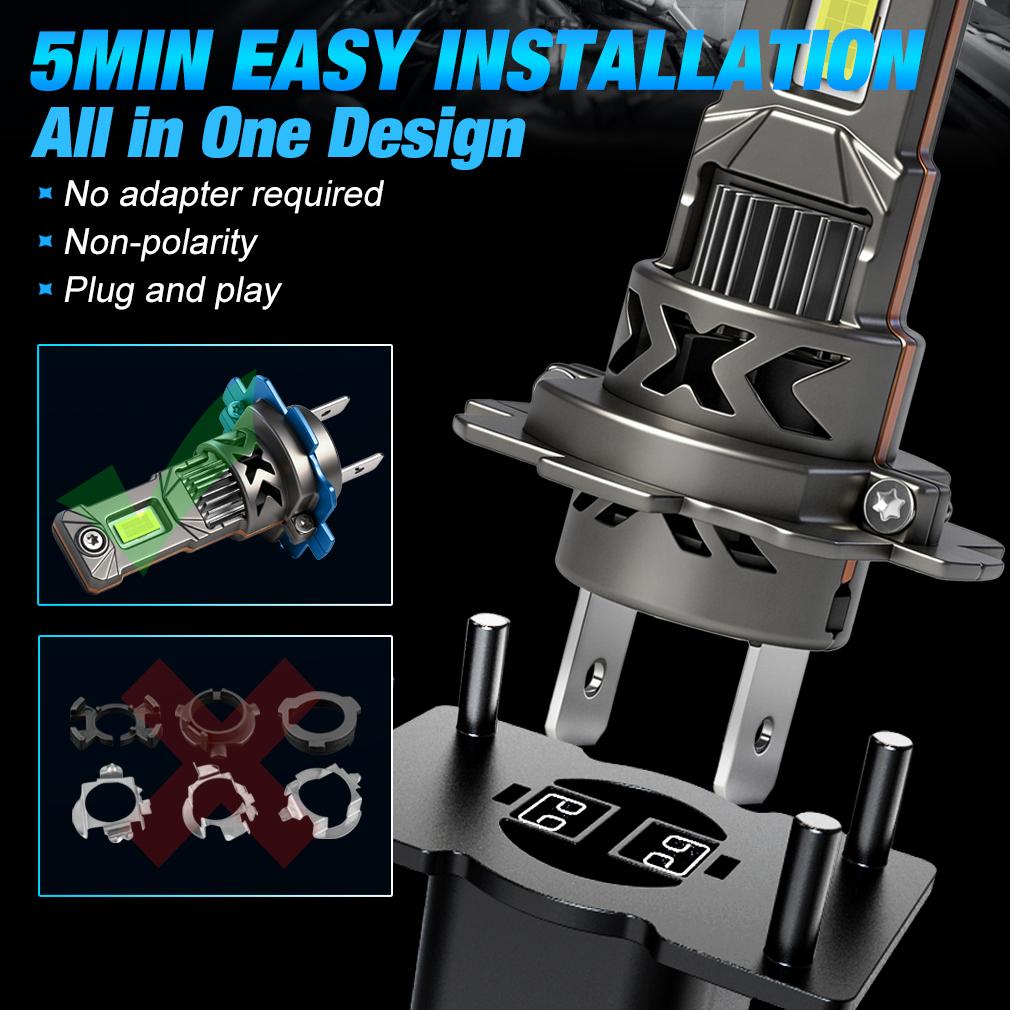 2 Stück H7 LED Scheinwerfer Canbus Birnen Mini Kabellos 36000LM 80W 6500K CSP für Autoscheinwerfer Auto Turbo Lampen LED Automobil Plug&Play Licht 12V