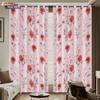 2 st Alla hjärtans dag rosa blommigt tryck mörkläggande perforerade gardiner flera storlekar vardagsrum isolering semesterdekoration