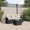 Vidaxl 4-Cz. Set da Salotto per Giardino, Cuscini, Rattan Nero PE