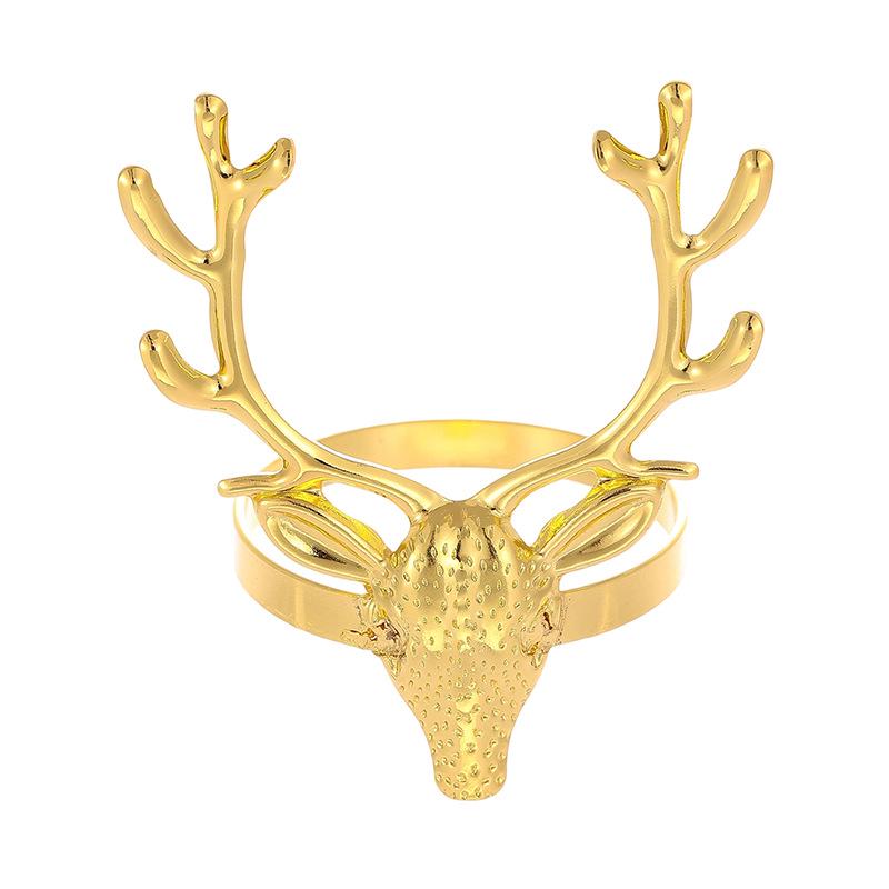 Christmas Snowflake Deer Napkin Ring - Festive Western Table Decor