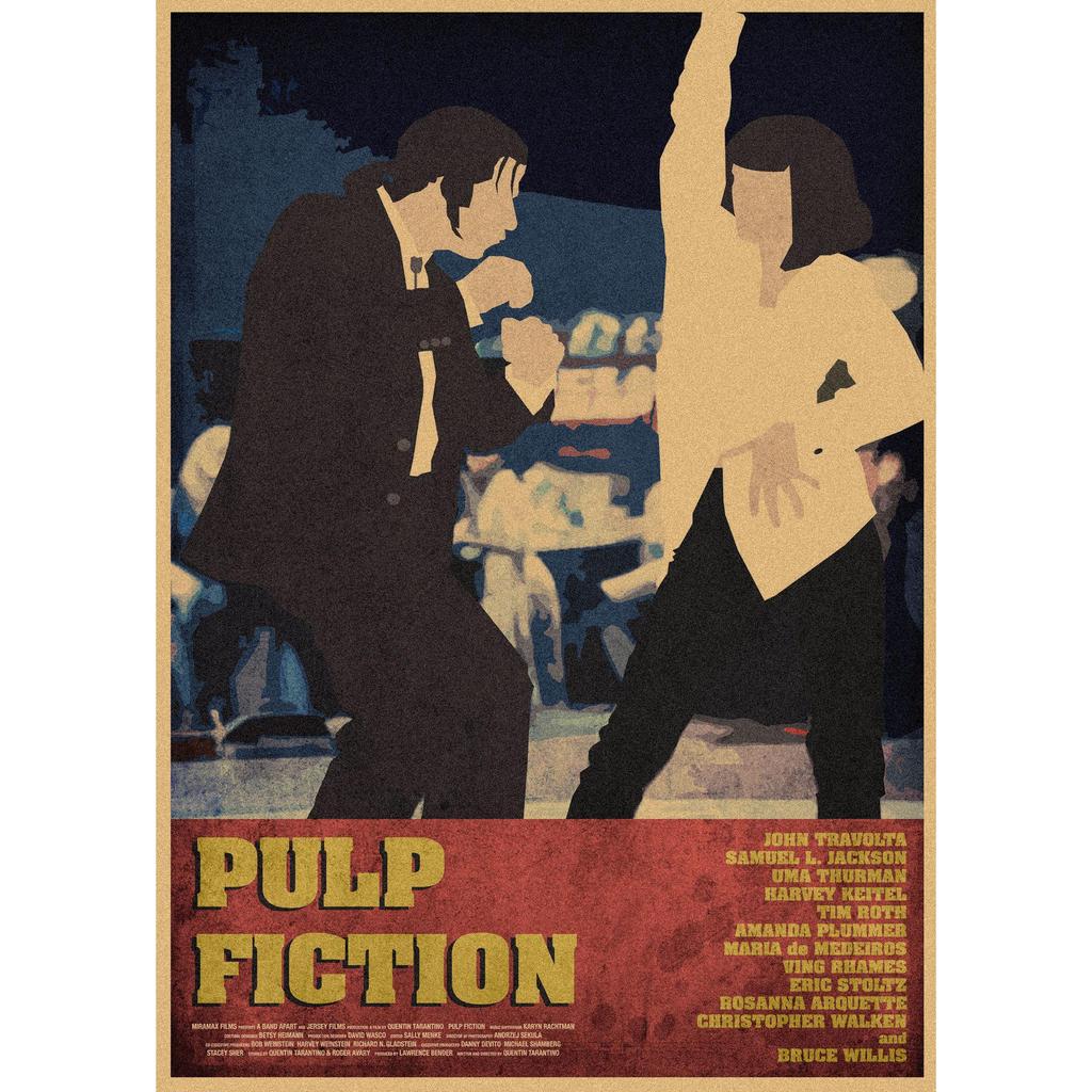 Pulp Fiction Retro Kraft Paper Poster - Classic Bar Wall Decoration