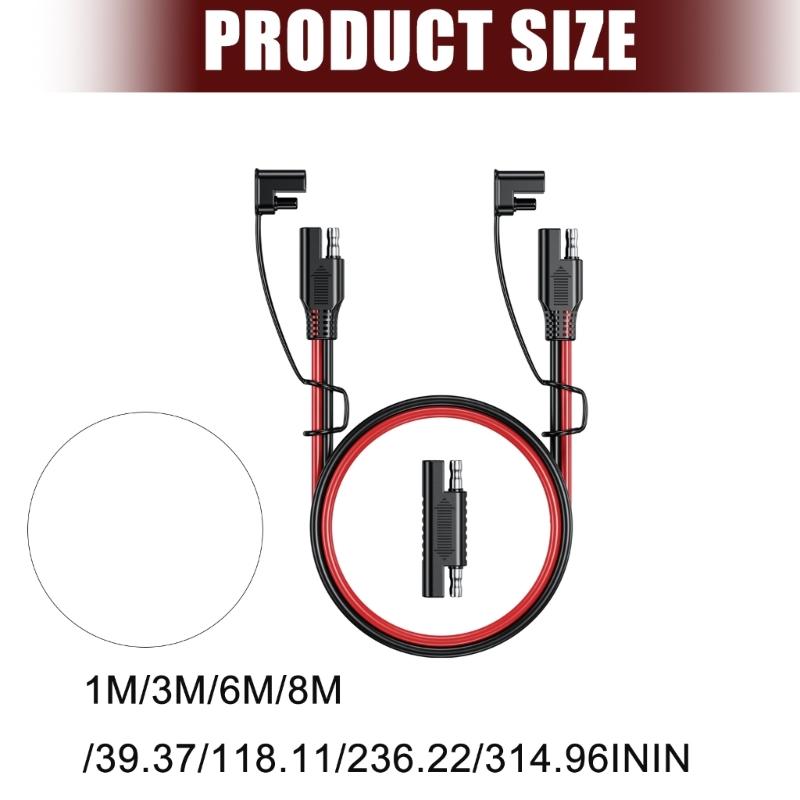 SAE To SAE Extension Cable Quickly Connectors Battery Charging Cable 16AWG Quick Connect Harness Plug Wire Enduring