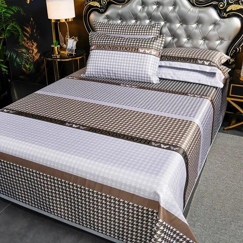 

Роскошный комплект гладких льняных простыней, домашний декор постельных принадлежностей, охлаждающий коврик, можно стирать в машине, простыня Queen King Size с наволочками Queen