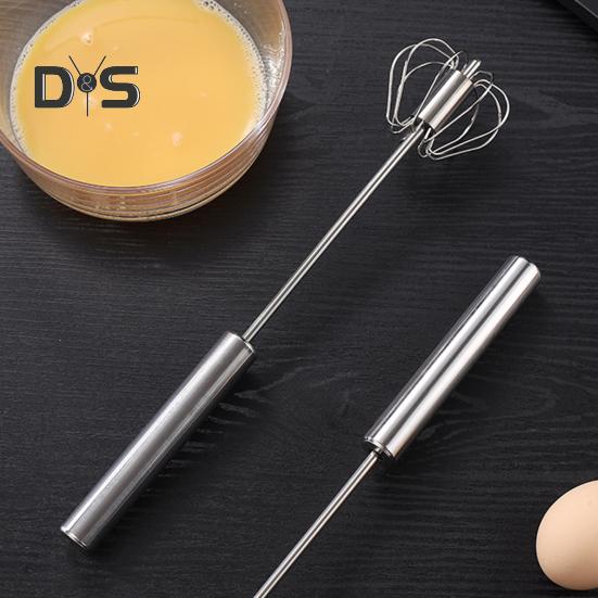 Semi-Automatic Whisk Stainless Steel Egg Beater Hand Push Rotary Egg Mixer Blender Handheld Egg Stirrer Tool Kitchen Supplies