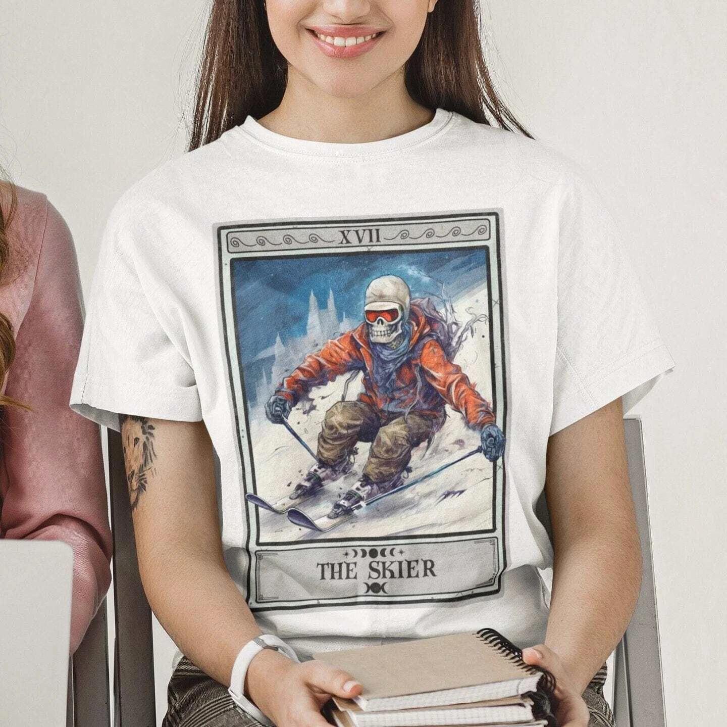 The Skier Tarot Card Shirt, Skiing Ski S