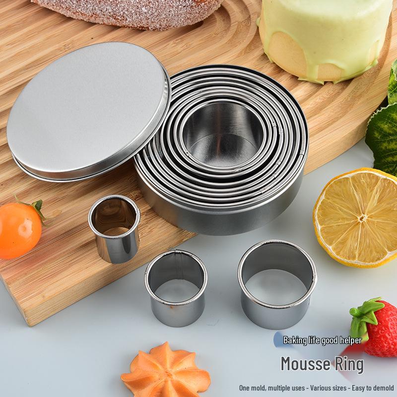 8", 6", 4" Round Stainless Steel Mousse and Cake Ring Set - Tall Baking Tools & Donut Mold
